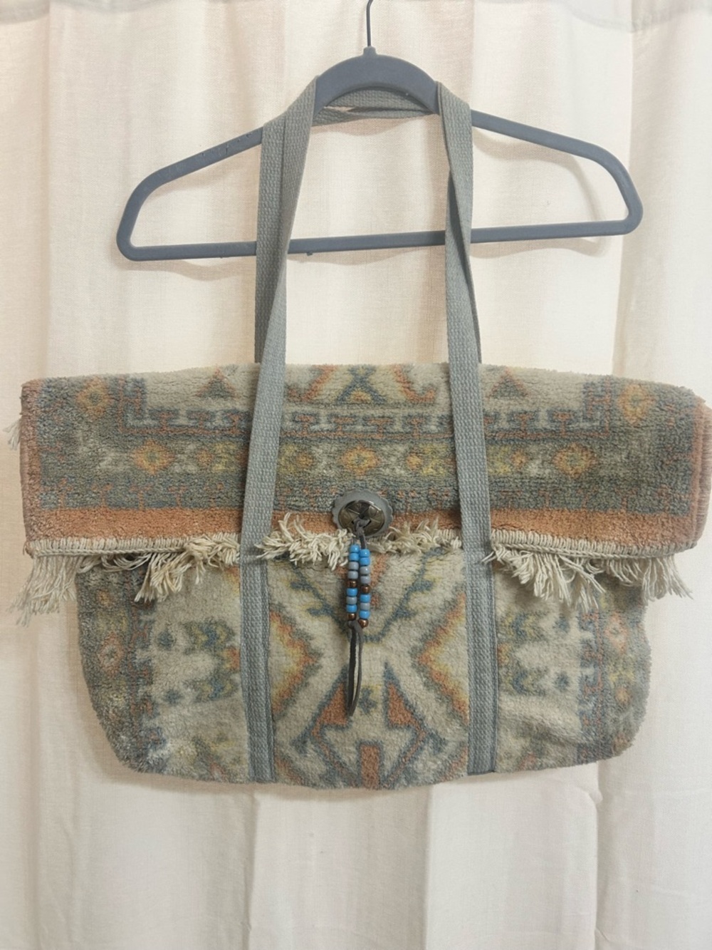 Turkish, vintage, handmade, carpet, tote bag
